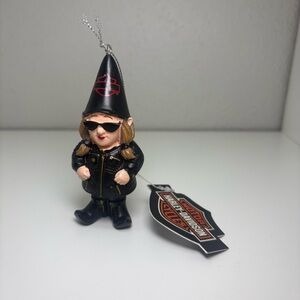 Harley-Davidson Sculpted Lady Biker Gnome Hanging Ornament, Black 3OT4902GMB